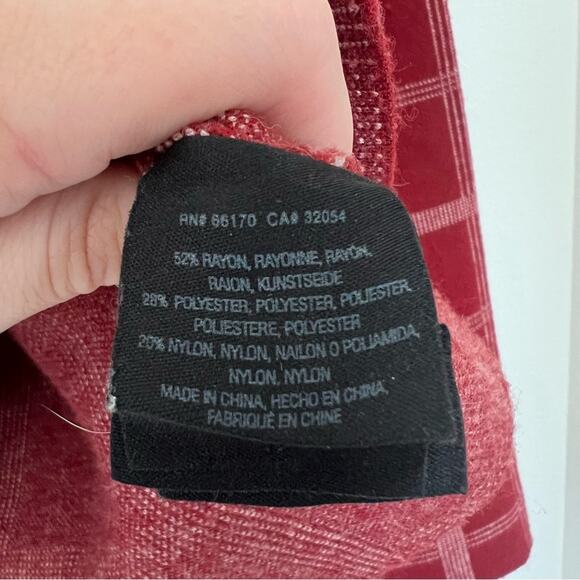 Anthropologie Moth Red Windowpane Plaid Knit Blazer Jacket - Picture 8 of 10